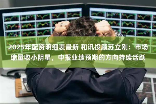 2025年配资明细表最新 和讯投顾苏立刚：市场缩量收小阴星，中报业绩预期的方向持续活跃