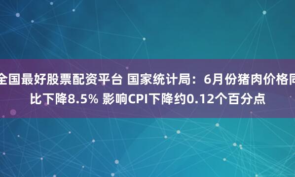 全国最好股票配资平台 国家统计局：6月份猪肉价格同比下降8.5% 影响CPI下降约0.12个百分点